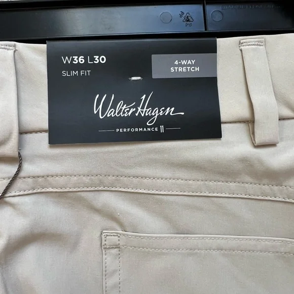 Walter Hagen Beige Men's Slim Fit Trousers - Picture 3 of 8